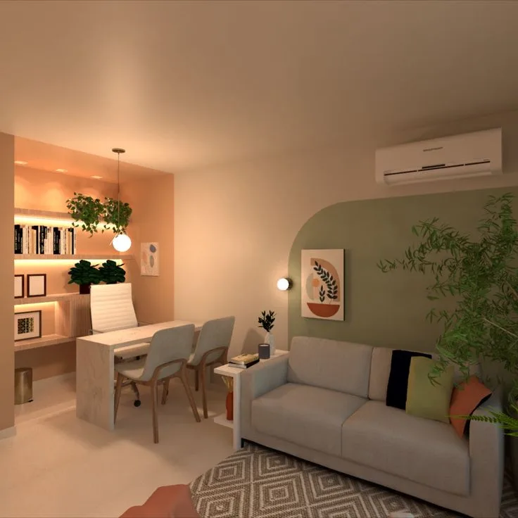 Sala de atendimento psicológico, projetada para conforto e privacidade.