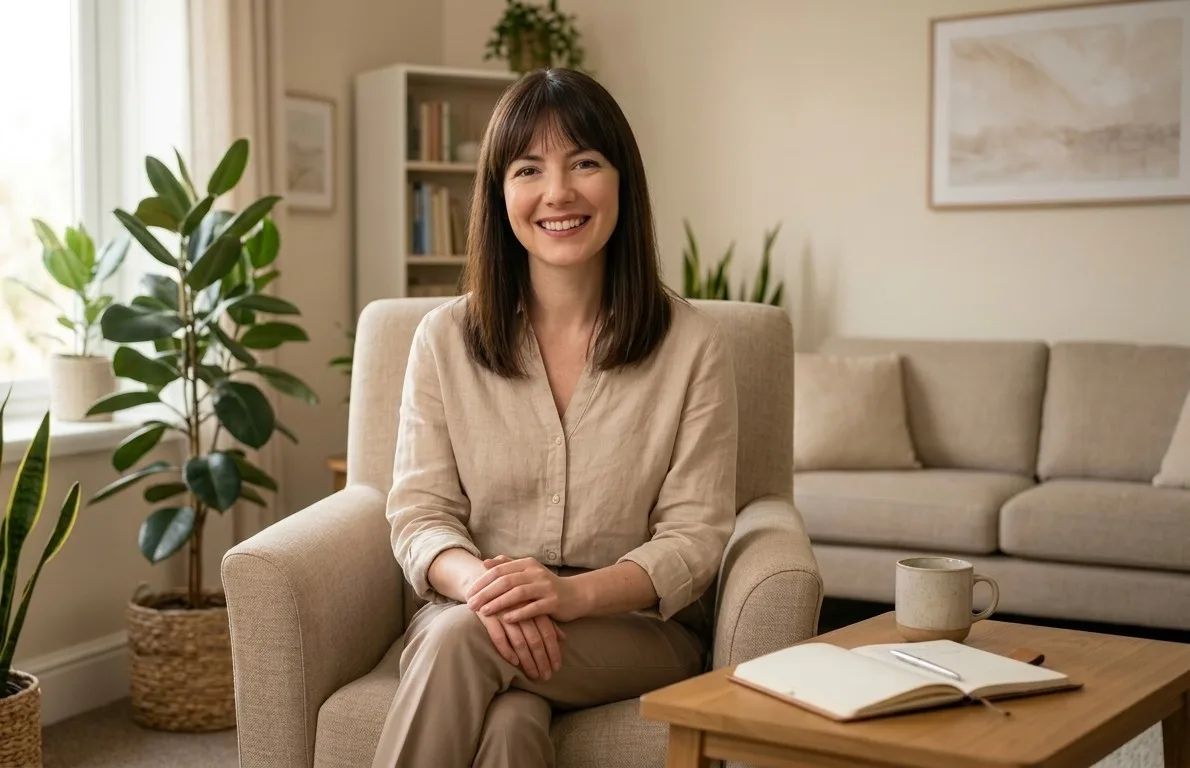 Dra. Caroline Andrade em ambiente de consultório.